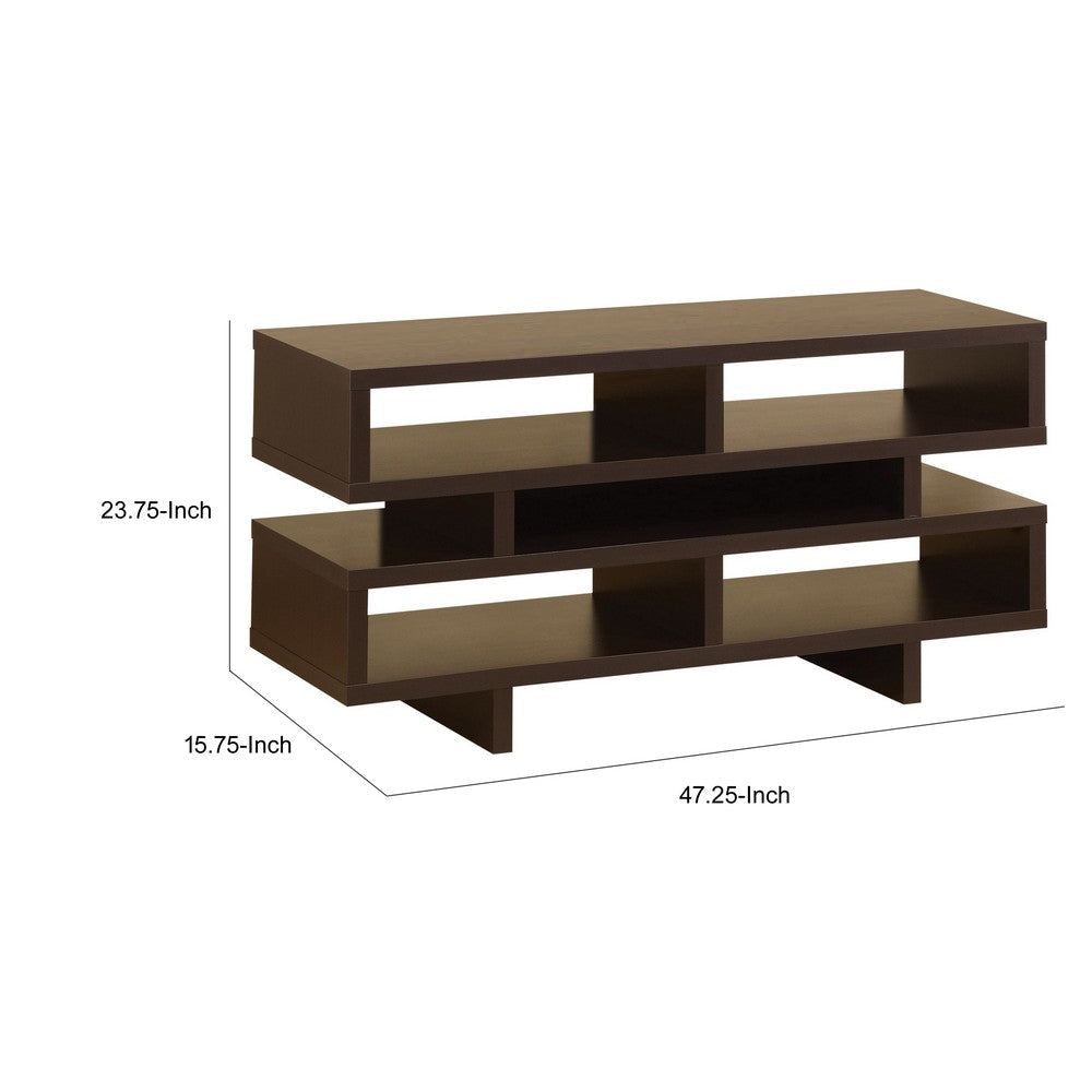 Contemporary TV Console with Open Storage Brown CCA-700720