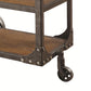 Industrial Style Solid Wooden Sofa Table With Metal Accents & Wheels Brown - 701129 CCA-701129