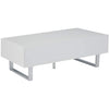 Contemporary Storage Coffee Table With Metallic Base Glossy White - 705698 CCA-705698