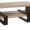 Modern Driftwood Open Shelf Coffee Table Gray and Brown CCA-720878