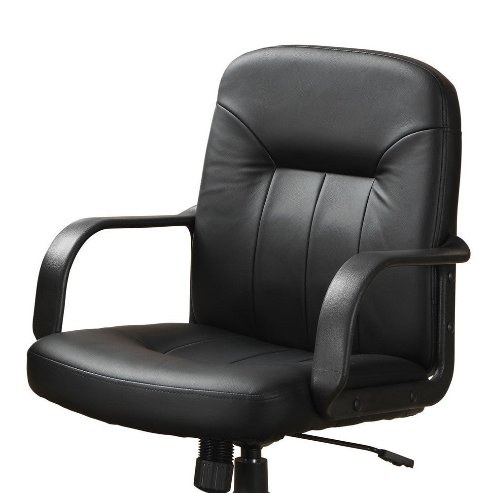 Medium Back Office Leather Chair Black CCA-800049