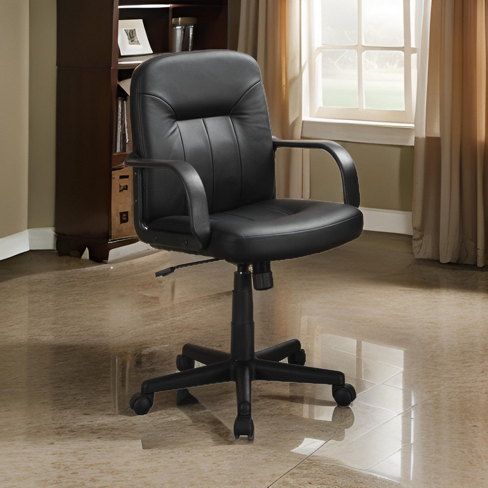 Medium Back Office Leather Chair Black CCA-800049