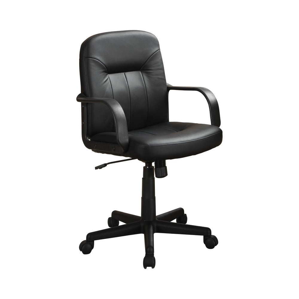 Medium Back Office Leather Chair Black CCA-800049