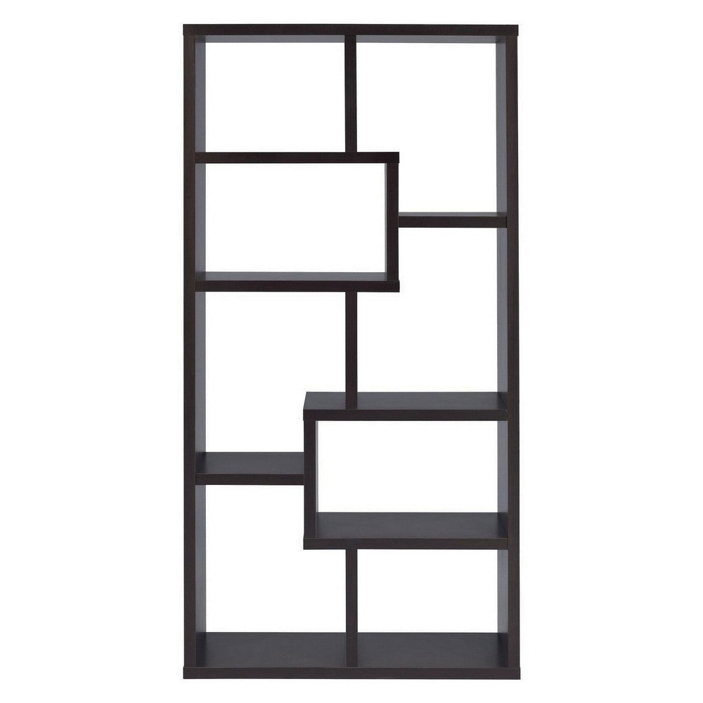 Contemporary Asymmetrical Cube Bookcase Brown CCA-800264