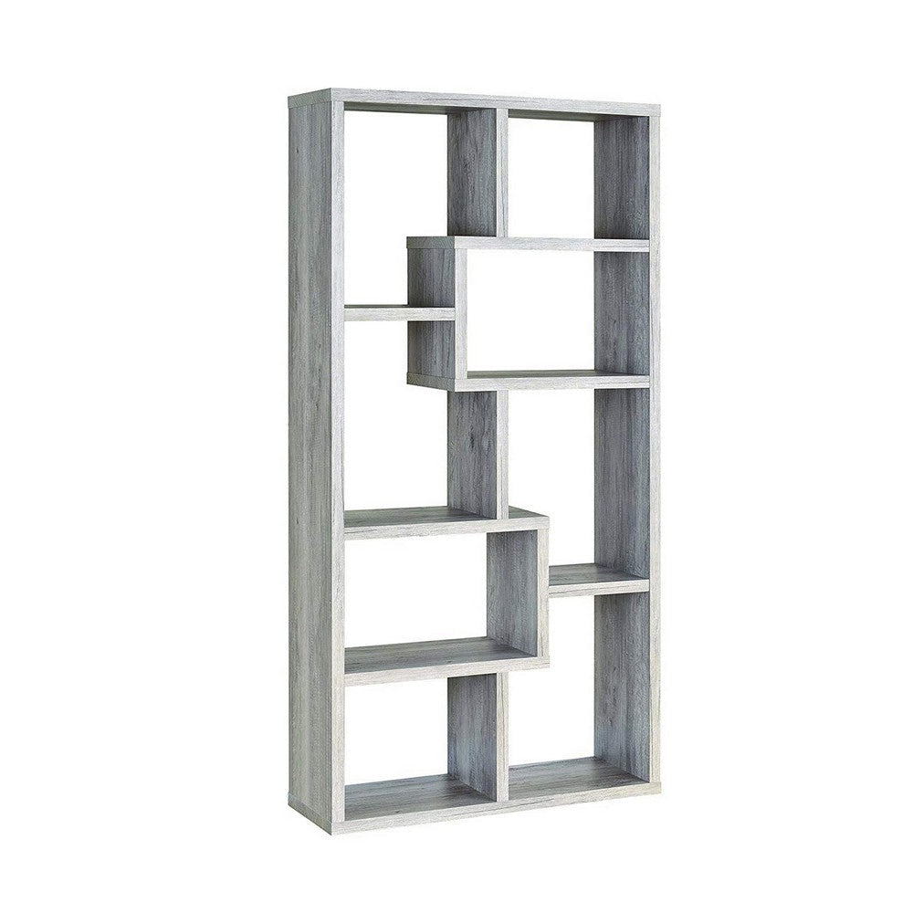 Modish Wooden Bookcase With Multiple Shelves Gray By Coaster CCA-801137