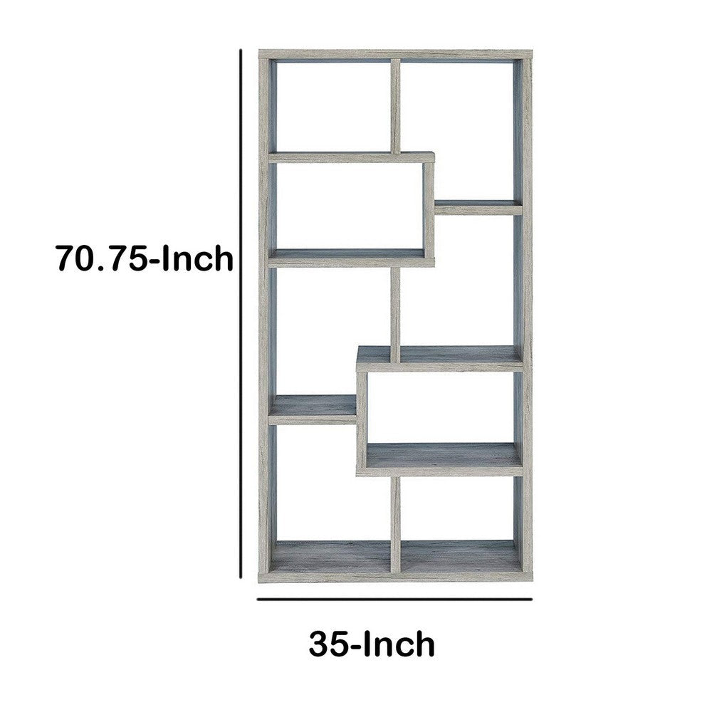 Modish Wooden Bookcase With Multiple Shelves Gray By Coaster CCA-801137