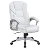 Contemporary Leatherette Executive High Back Chair White Silver - By Casagear Home