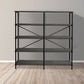 Olga 63 Inch Industrial 4 Tier Bookshelf Particleboard Metal Frame Gray Black - BM159421 BM159421