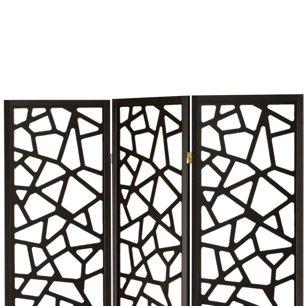 Intricate Mosaic Cutouts Folding Screen Black CCA-900092