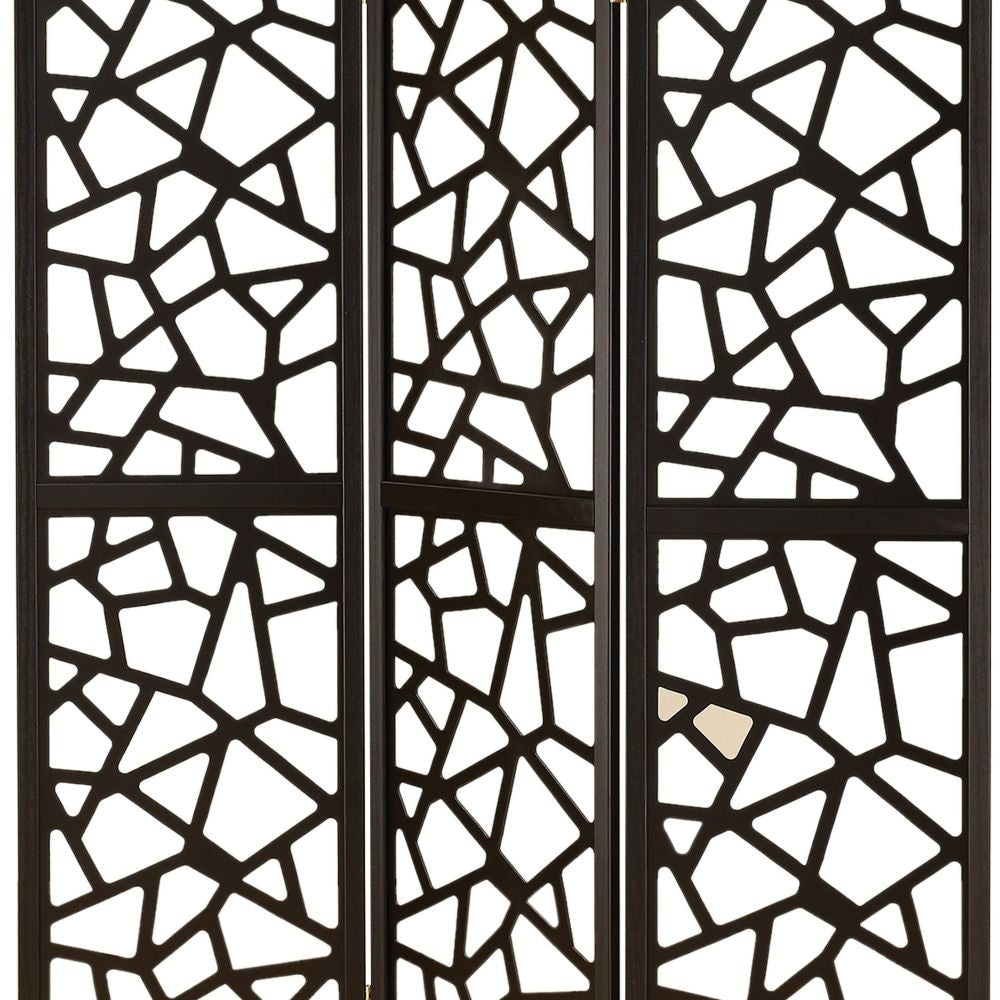 Intricate Mosaic Cutouts Folding Screen Black CCA-900092