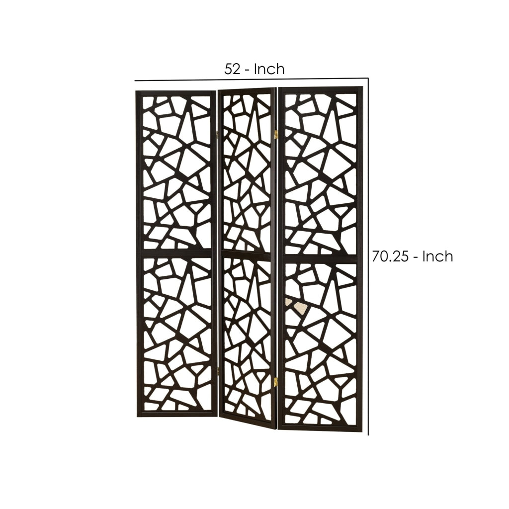 Intricate Mosaic Cutouts Folding Screen Black CCA-900092