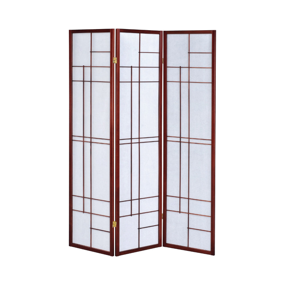 Classic 3 Panel Wooden Folding Screen Brown CCA-900110