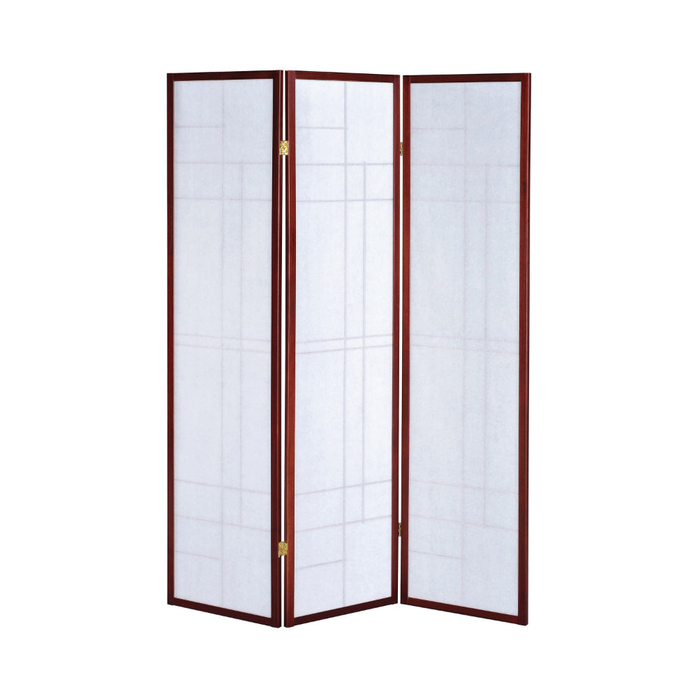 Classic 3 Panel Wooden Folding Screen Brown CCA-900110