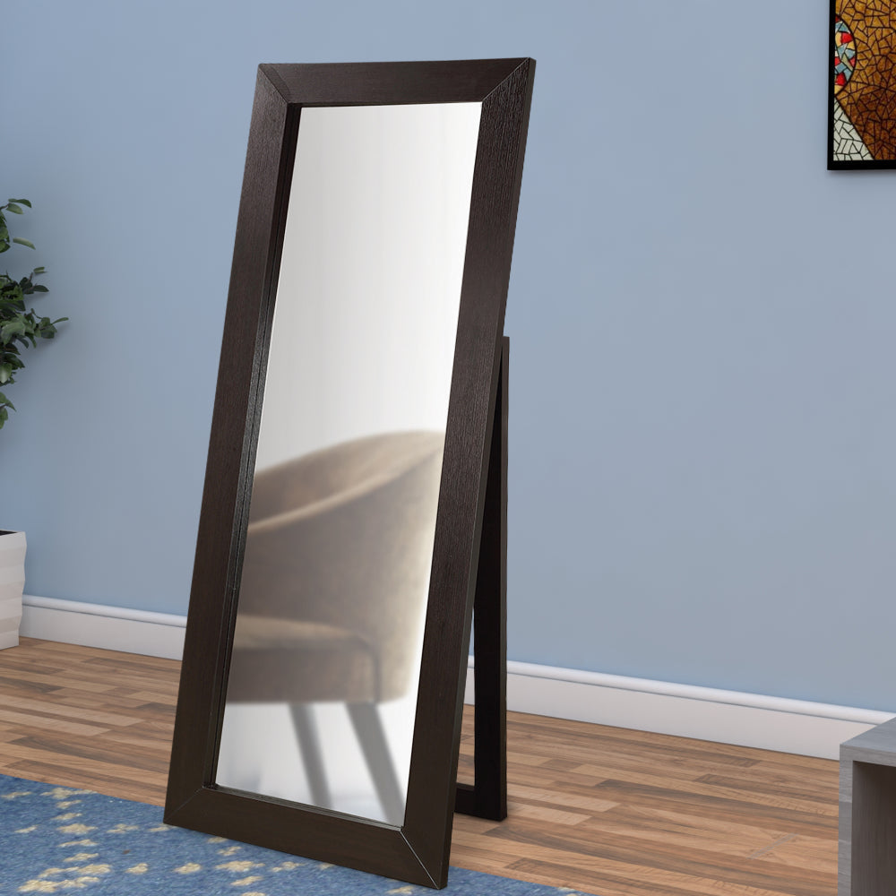 72" Cheval Transitional Floor Mirror, Cappuccino