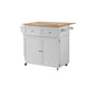 Modish Dual Tone Wooden Kitchen Cart Brown And White CCA-900558