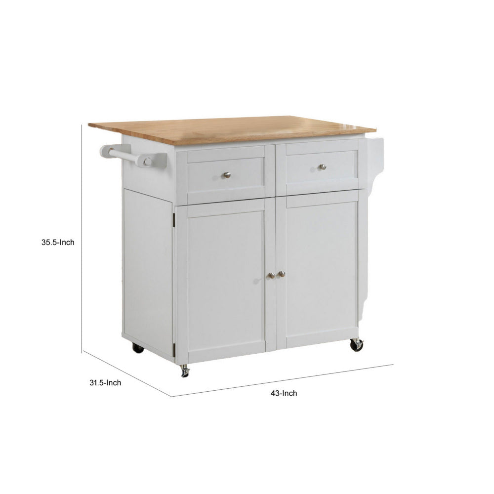 Modish Dual Tone Wooden Kitchen Cart Brown And White CCA-900558