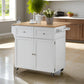 Modish Dual Tone Wooden Kitchen Cart, Brown And White