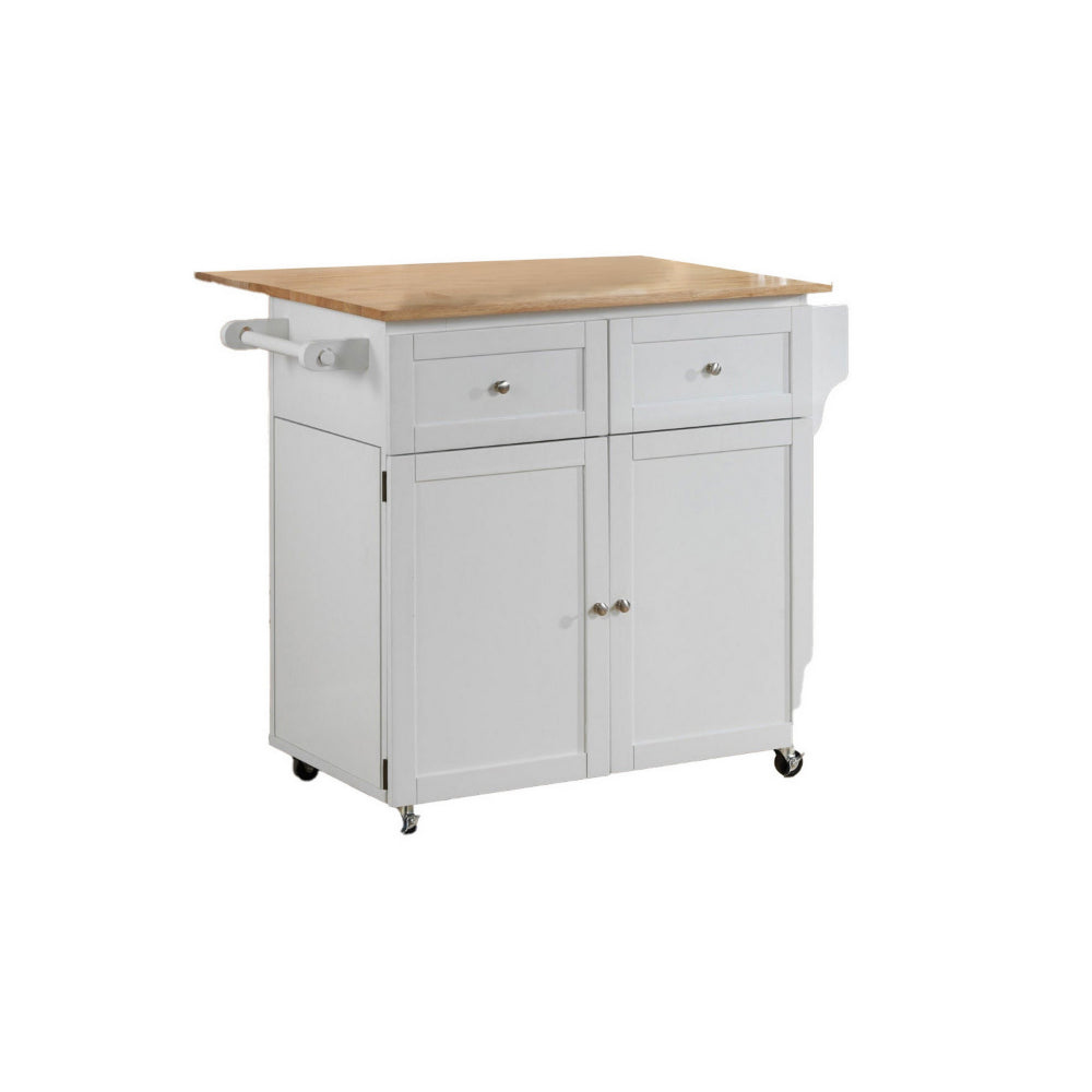 Modish Dual Tone Wooden Kitchen Cart Brown And White CCA-900558