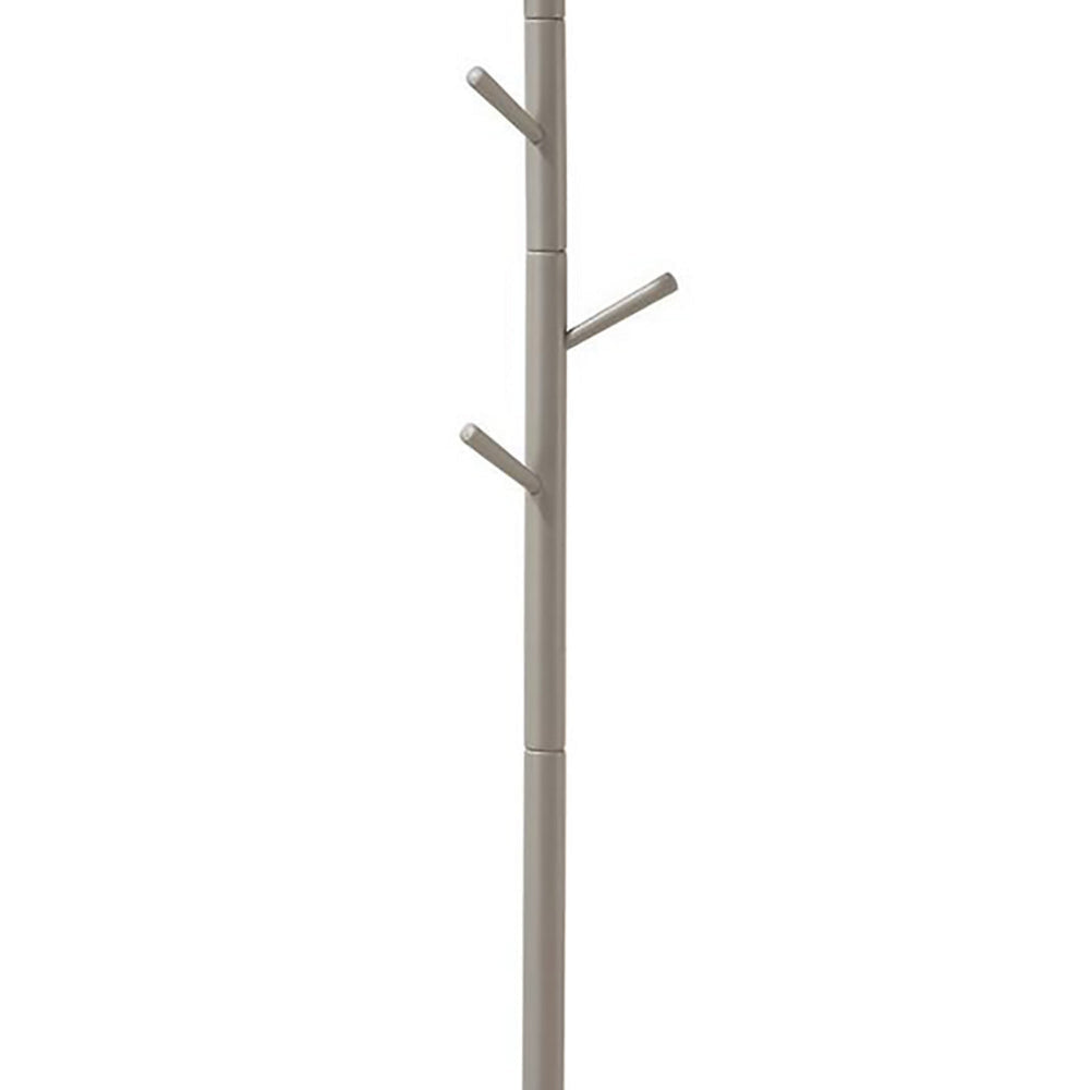 Well-made Metal Coat Rack with Six Pegs Gray CCA-900632