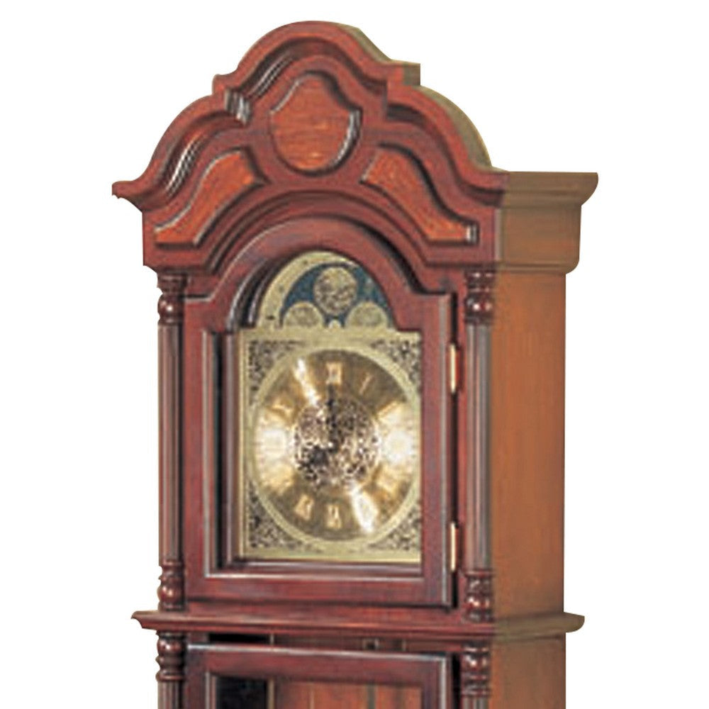 Old style Wooden Grandfather Clock with Chime Brown By Casagear Home CCA-900749