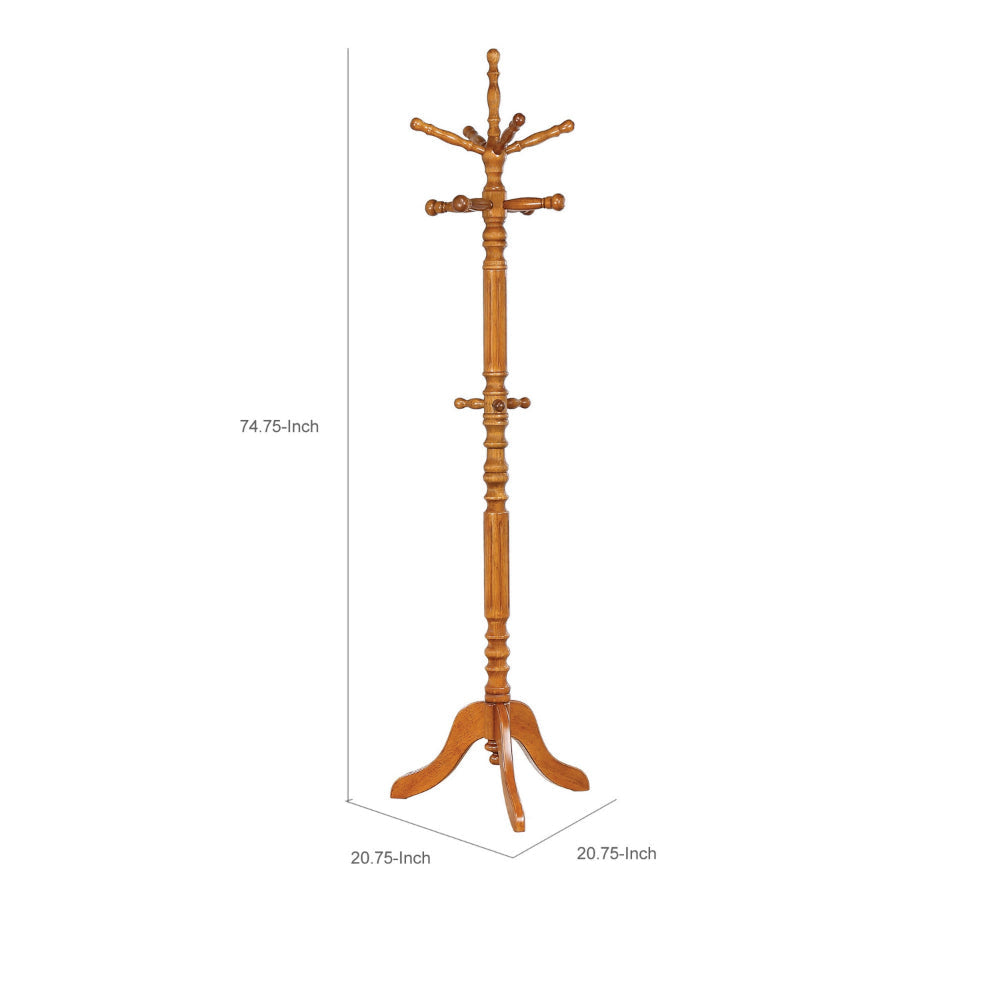 Traditional Wooden Coat Rack With Spining Top Brown By Coaster CCA-900759