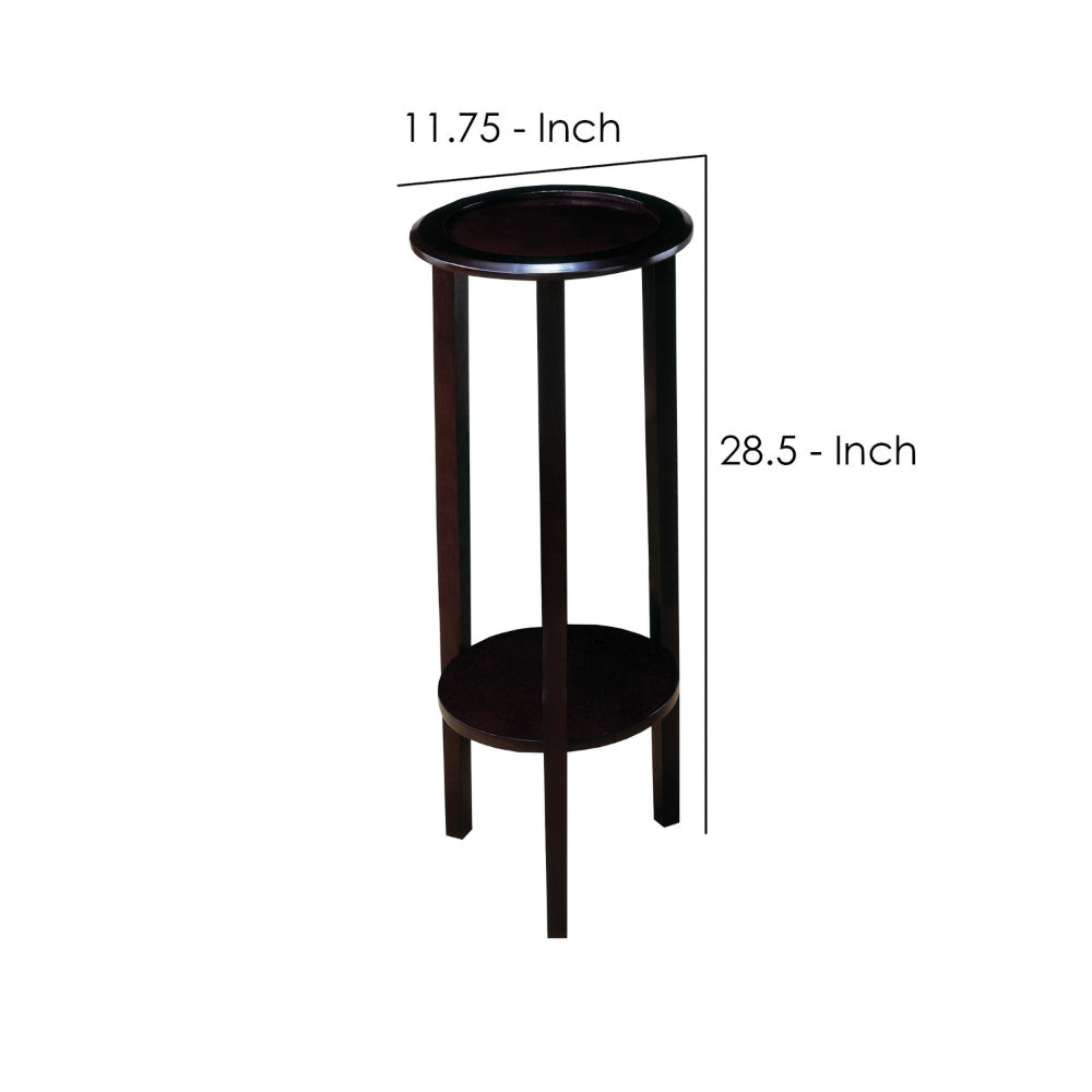 Elegant Plant Stand With Round Top Brown By Coaster CCA-900936