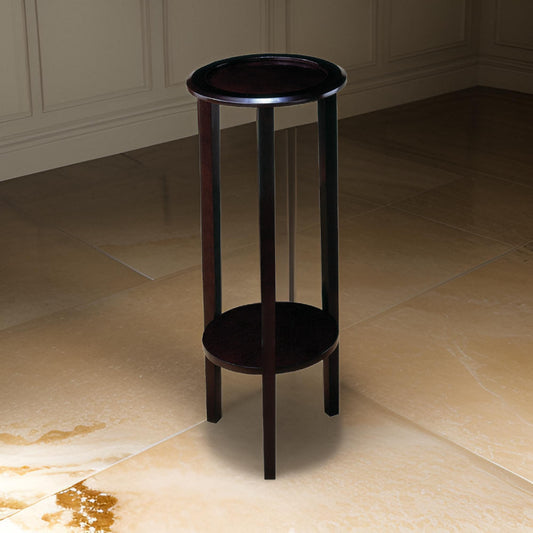 Elegant Plant Stand With Round Top, Brown By Coaster