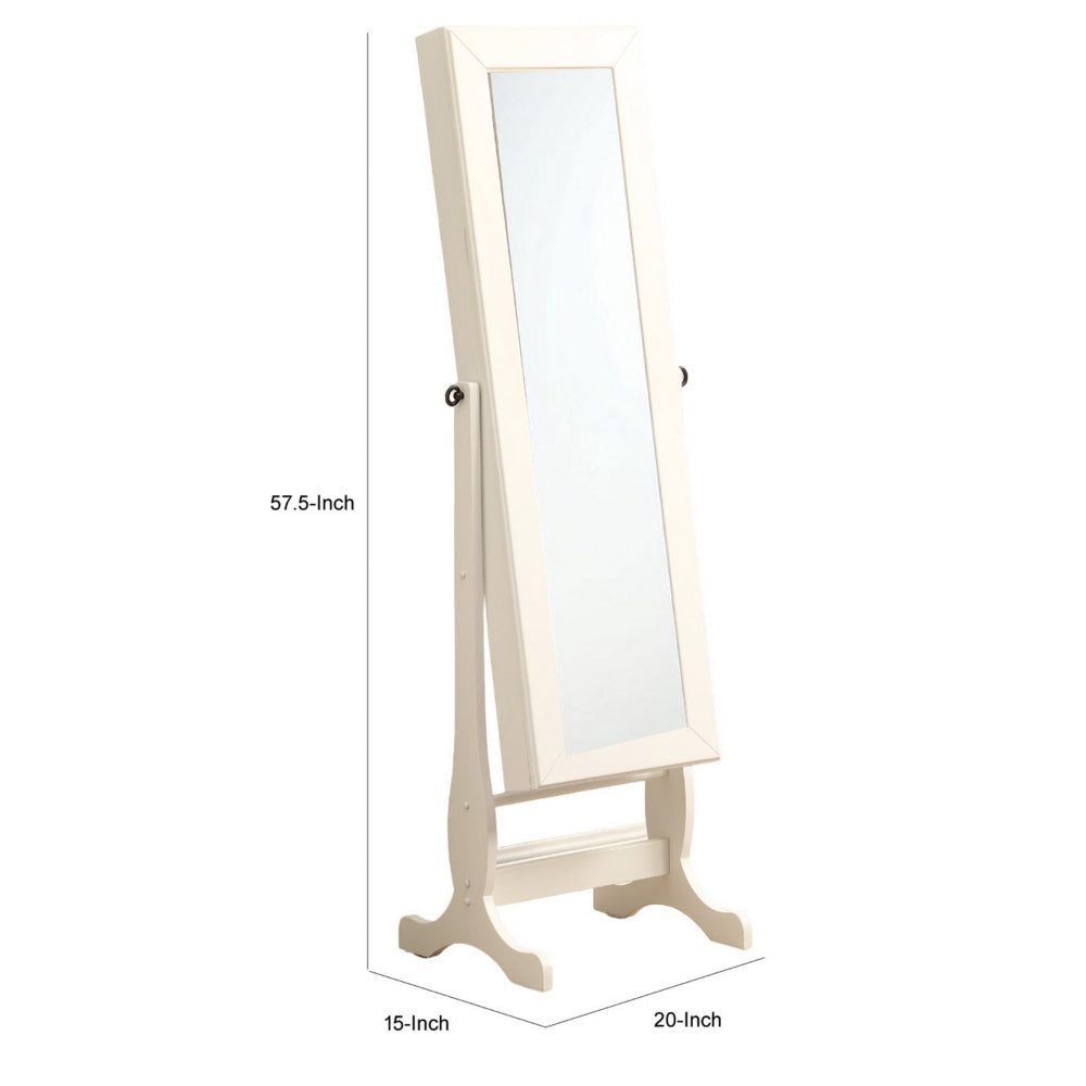 Classic Casual Jewelry Mirror Cheval White By Coaster CCA-901804