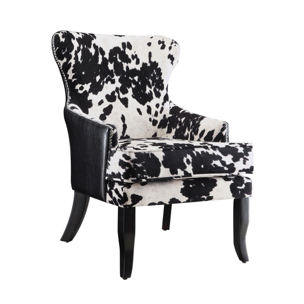 Intriguingly Comfortable Accent Chair, Black/White