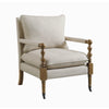 Fabric Upholstered Wooden Accent Chair with Manchette Armrest Beige and Brown - 903058 CCA-903058