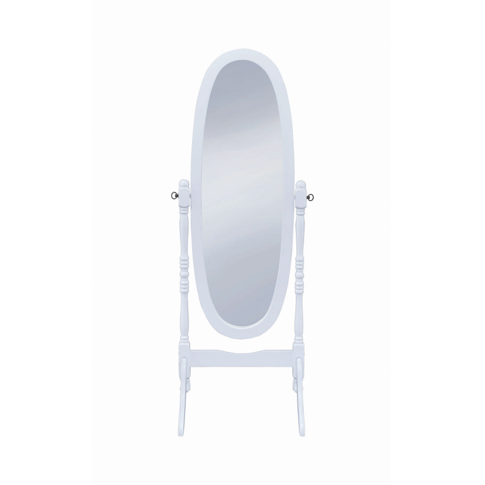 Traditional Oval Shaped Cheval Mirror White By Coaster CCA-950802