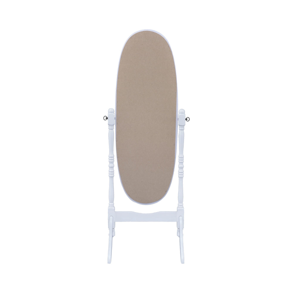 Traditional Oval Shaped Cheval Mirror White By Coaster CCA-950802