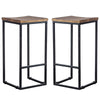 30 Inch Iron Frame Barstool with Mango Wood Saddle Seat Set of 2 Brown and Black By Casagear Home CLH-PL12903