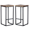 30 Inch Iron Frame Barstool with Mango Wood Saddle Seat Set of 2 Brown and Black By Casagear Home CLH-PL12903