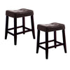 Stylish Wooden Saddle Chair Script Brown Set of 2 CWM-2787C-24-ESP