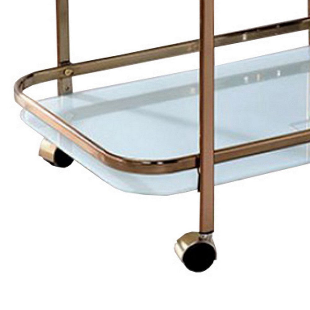 Tiana Contemporary Serving Cart In Champagne Finish By Casagear Home FOA-CM-AC235