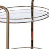 Metal Frame Serving Cart with Two Glass Shelves and Casters Gold By Casagear Home FOA-CM-AC236