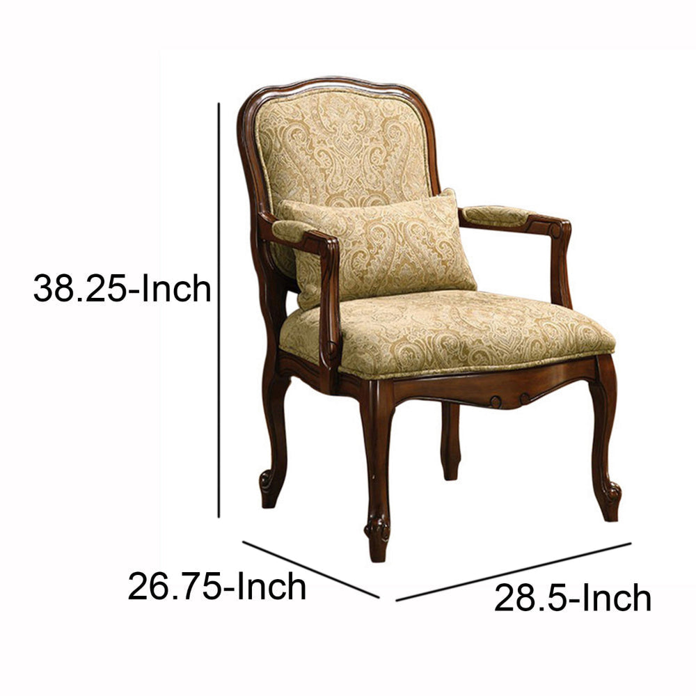 Waterville Traditional Accent Fabric Chair With Pillow Dark Cherry By Casagear Home FOA-CM-AC6980