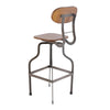 Isla Industrial Style Wooden Swivel Bar Stool With Metal Base Gray and Brown by Casagear Home FOA-CM-BR6233A