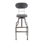 Isla Industrial Style Wooden Swivel Bar Stool With Curved Metal Base Gray By Casagear Home FOA-CM-BR6233DK