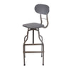 Isla Industrial Style Wooden Swivel Bar Stool With Curved Metal Base Gray By Casagear Home FOA-CM-BR6233DK