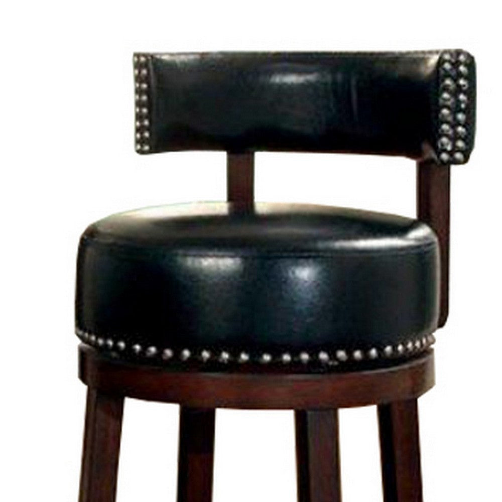 Shirley Contemporary 24’’ Barstool With pu Cushion Set of 2 Black By Casagear Home FOA-CM-BR6251BK-24-2PK