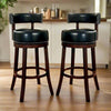 Shirley Contemporary 24" Barstool With pu Cushion Set of 2, Black By Casagear Home