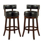 Shirley Contemporary 29’’ Barstool With pu Cushion Black Finish Set of 2 By Casagear Home FOA-CM-BR6251BK-29-2PK