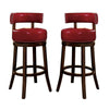 Shirley Contemporary 29" Barstool With pu Cushion, Red Finish, Set of 2 By Casagear Home