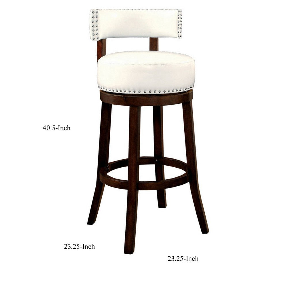 Shirley Contemporary 29’’ Barstool With pu Cushion White Finish Set of 2 By Casagear Home FOA-CM-BR6251WH-29-2PK