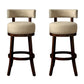 Lynsey Contemporary 24"Barstool With linen Cushion, Beige Finish, Set of 2 By Casagear Home