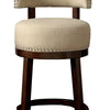 Lynsey Contemporary 24’’Barstool With linen Cushion Beige Finish Set of 2 By Casagear Home FOA-CM-BR6252BG-24-2PK