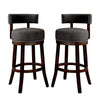 Lynsey Contemporary 24"Barstool With linen Cushion, Gray Finish, Set of 2 By Casagear Home