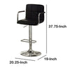 Corfu Contemporary Bar Chair With Arm Black By Casagear Home FOA-CM-BR6917BK